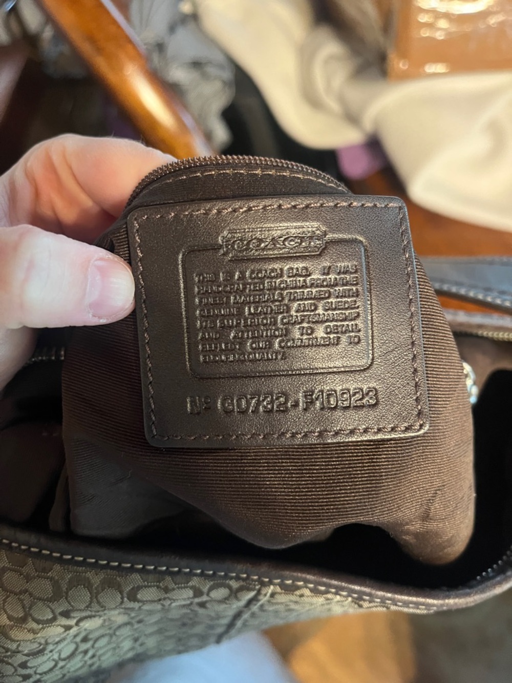 Coach Brown Signature Soho Canvas and Suede Shoulder Bag - Picture 5 of 5